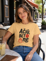 Ačiū, bet ne: marškinėliai mandagiam atsitraukimui – lietuviškas marškinėlis su humoru