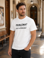 Balta maikė Kokia Problema? – lietuviškas marškinėlis su humoru