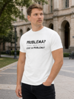 Balta maikė Kokia Problema? – lietuviškas marškinėlis su humoru